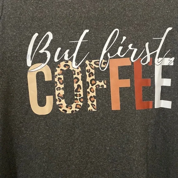 Plus Size “But First Coffee” Coffee Lovers Graphic Tank Top - Picture 4 of 5